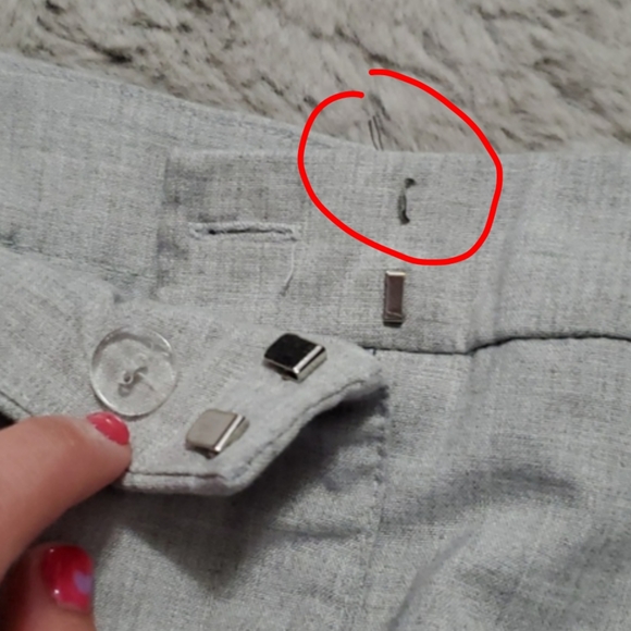 Light gray mid rise loose fit trousers - Picture 6 of 17